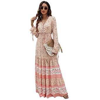 Women’s Flowy Floral Print Maxi Dress