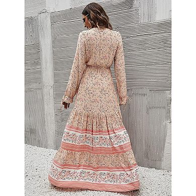 Women’s Flowy Floral Print Maxi Dress
