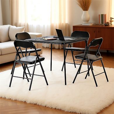 Homy Casa Compact Folding Dining Table Set with Chairs, Design for Kitchen or Dining Area