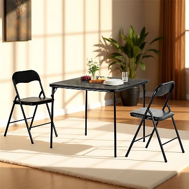 Homy Casa Compact Folding Dining Table Set with Chairs, Design for Kitchen or Dining Area