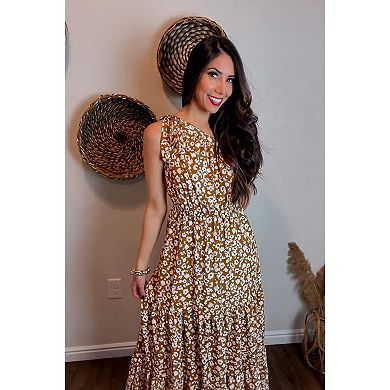 Flowy Floral Ruffle Hem Maxi Dress