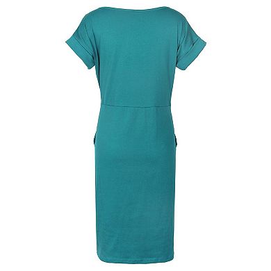 Women’s Casual Office Pencil Dress with Belted Waist