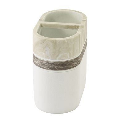 IZOD Tidal Toothbrush Holder with Decorative Marble Design