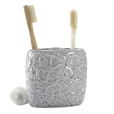 Nicole Miller Camille Floral Ceramic Toothbrush Holder
