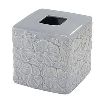Nicole Miller Camille Floral Ceramic Tissue Box Cover