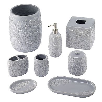 Nicole Miller Camille Floral Ceramic Bathroom Trash Can