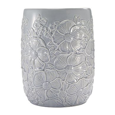Nicole Miller Camille Floral Ceramic Bathroom Trash Can
