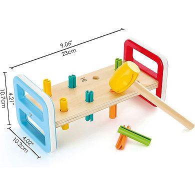 Hape Rainbow Pounder Wooden Hammering Bench Toy