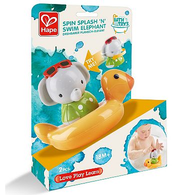 Hape Spin Splash 'n' Swim Elephant Windup Bath Toy