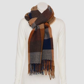 Women's Sonoma Goods For Life® Pleated Plaid Oblong Scarf