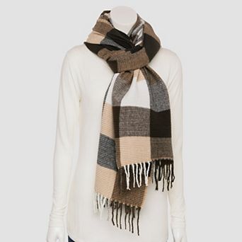 Women's Sonoma Goods For Life® Pleated Plaid Oblong Scarf