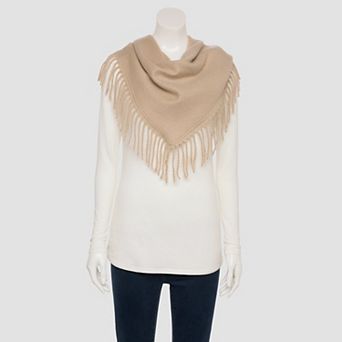 Women's Sonoma Goods For Life® Downy Fringe Knit Triangle Scarf