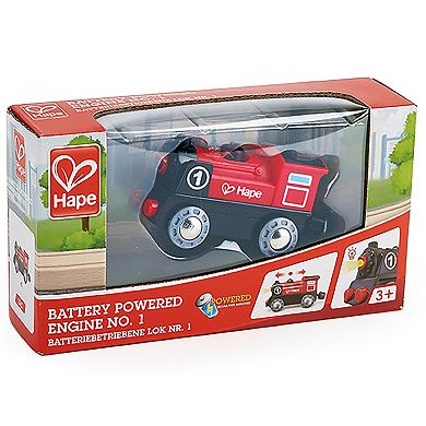Hape Battery-Powered Wooden Light & Sound Train Engine Toy