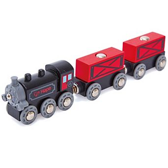 Hape 5 pc Steam-Era Freight Train Wooden Locomotive Toy Set