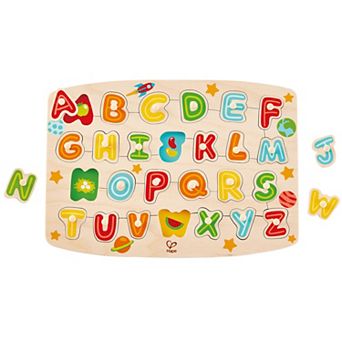 Hape Chunky Alphabet 27 pc Wooden Peg Puzzle
