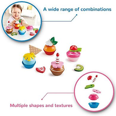 Hape Colorful Wooden Cupcakes 18-Piece Desserts Playset