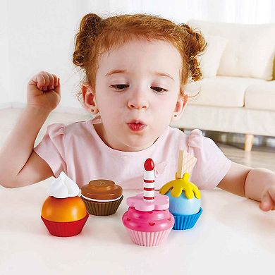Hape Colorful Wooden Cupcakes 18-Piece Desserts Playset