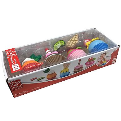 Hape Colorful Wooden Cupcakes 18-Piece Desserts Playset