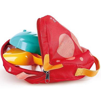 Hape Fold & Go Beach Fish-Shaped Waterproof Bag & Bucket & Sand Mold Toy Set