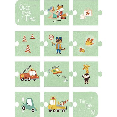 Hape Rescue Vehicles Oversized Storytelling Tile Puzzle 4-Pack