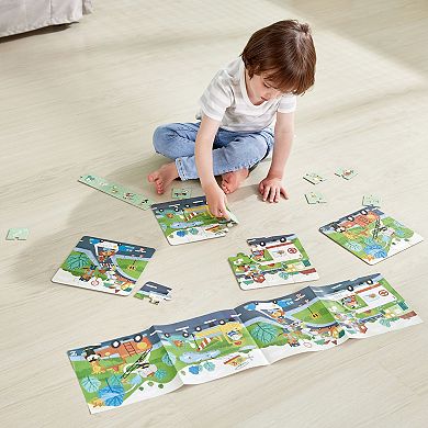 Hape Rescue Vehicles Oversized Storytelling Tile Puzzle 4-Pack