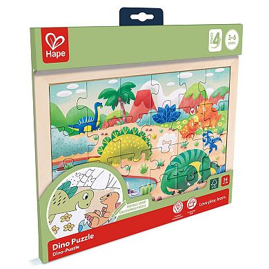 Hape Dino Double-Sided Coloring 24-Piece Puzzle