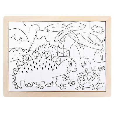 Hape Dino Double-Sided Coloring 24-Piece Puzzle