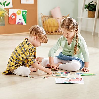 Hape Dino Double-Sided Coloring 24-Piece Puzzle