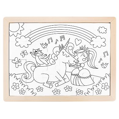 Hape Unicorn Friends 24-Piece Double-Sided Coloring Puzzle