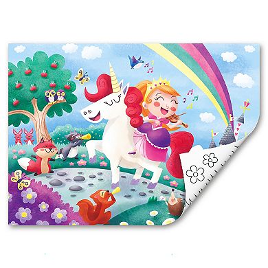 Hape Unicorn Friends 24-Piece Double-Sided Coloring Puzzle