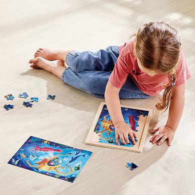 Hape Ocean Rescue 48-Piece Double-Sided Coloring Puzzle