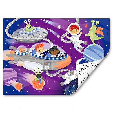 Hape Space Friends 48-Piece Double-Sided Coloring Puzzle
