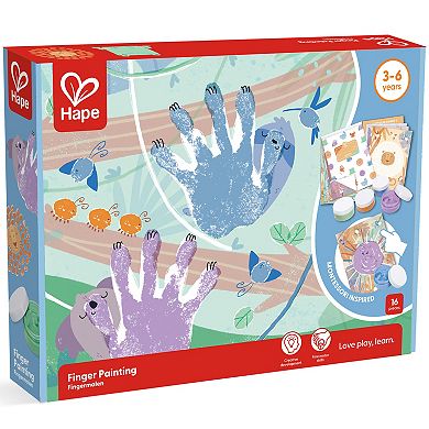 Hape Finger Painting Animal & Nature Theme 16-Piece Art Set