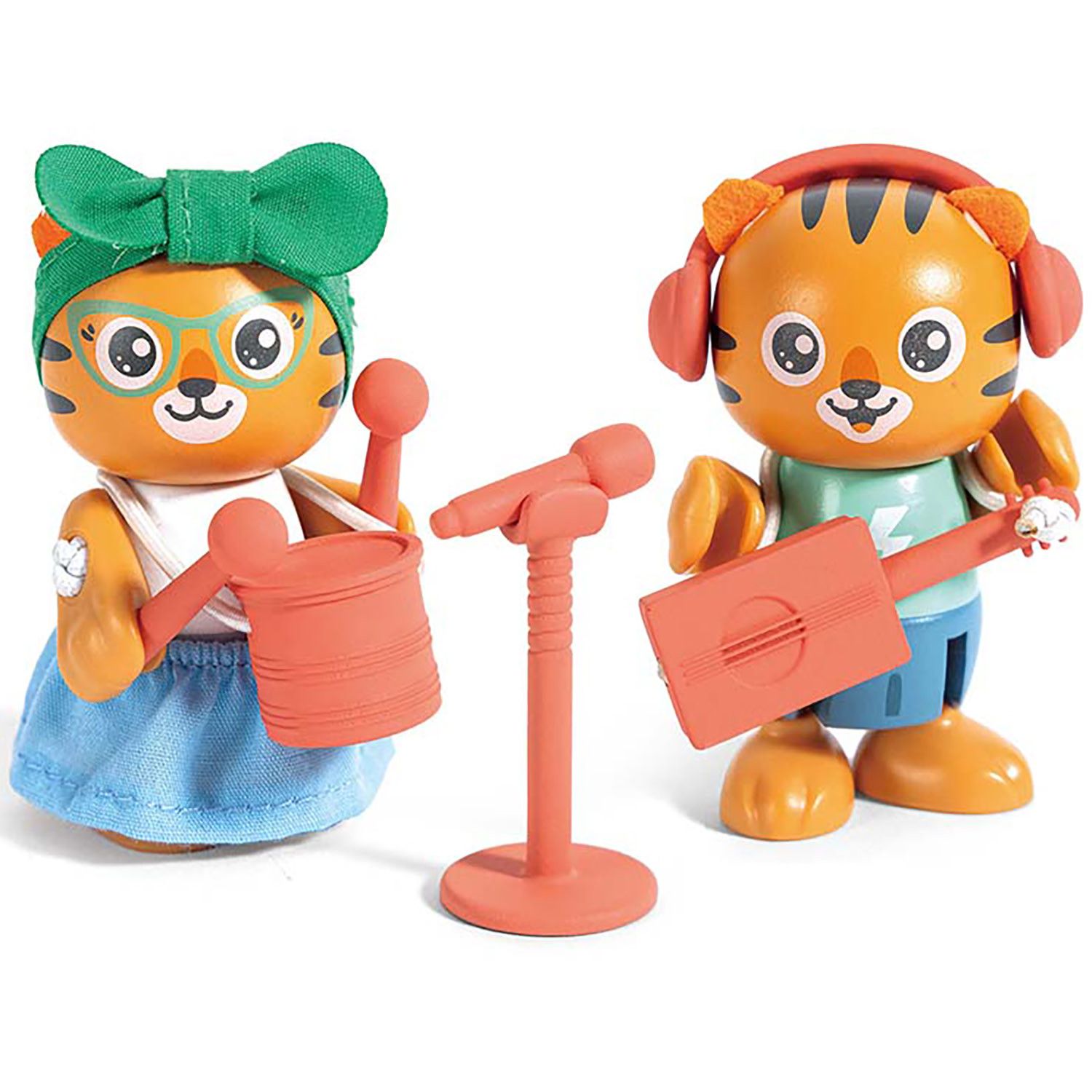 Детские фигурки Hape Milo & Melody 11 pc Tiger Articulated Figurine Toy Set — фото 1