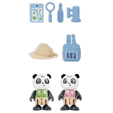 Hape Sam & Pam 10-Piece Panda Articulated Figurine Toy Set