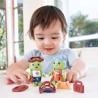 Hape Green Planet Explorers 11-Piece Turtle Articulated Figurine Toy Set