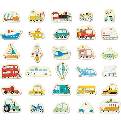 Hape Magnetic Vehicles 30-Piece Wooden Magnet Set