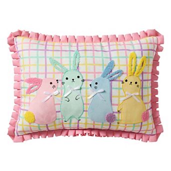 Hallmark Bunny BFFs Reversible Decorative Throw Pillow