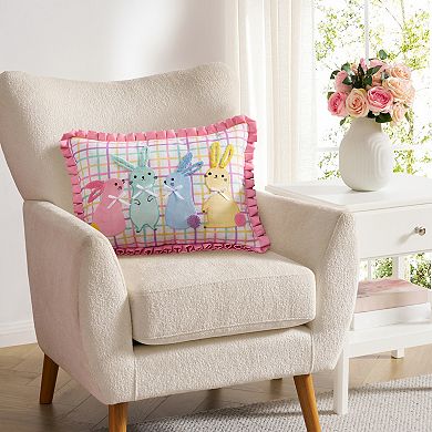 Hallmark Bunny BFFs Reversible Decorative Throw Pillow