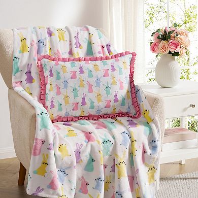 Hallmark Bunny BFFs Reversible Decorative Throw Pillow