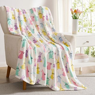 Hallmark Plush Bunny Wonderland Throw Blanket