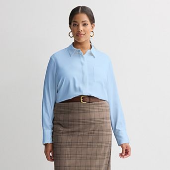 Plus Size Nine West Wrinkle Resistant Button-Down Shirt