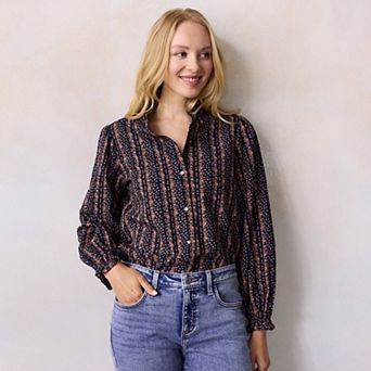 Women's LC Lauren Conrad Long Sleeve Mockneck Blouse