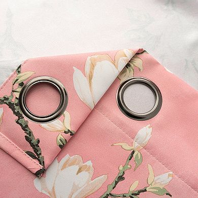 100% Polyester 200 GSM Blossom Printed Blackout Grommet With 1.5 Rod Diameter Curtain Panel