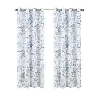 100% Polyester 140 GSM Aiden Printed Textured Grommet With 1.5 Rod Diameter Curtain Panel