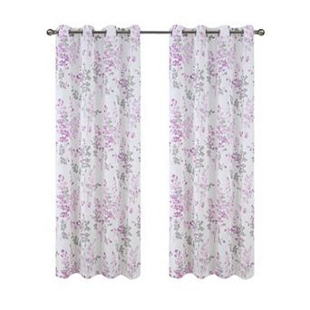 100% Polyester 140 GSM Aiden Printed Textured Grommet With 1.5 Rod Diameter Curtain Panel
