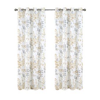 100% Polyester 140 GSM Aiden Printed Textured Grommet With 1.5 Rod Diameter Curtain Panel