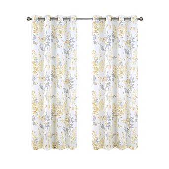 100% Polyester 140 GSM Aiden Printed Textured Grommet With 1.5 Rod Diameter Curtain Panel