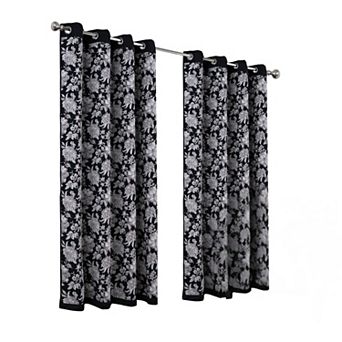 100% Polyester 190 GSM Eloise Reversible Blackout Grommet With 1.5 Rod Diameter Curtain Panel