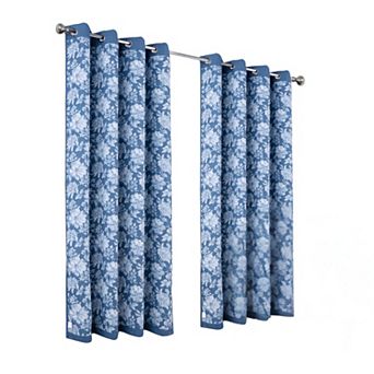100% Polyester 190 GSM Eloise Reversible Blackout Grommet With 1.5 Rod Diameter Curtain Panel